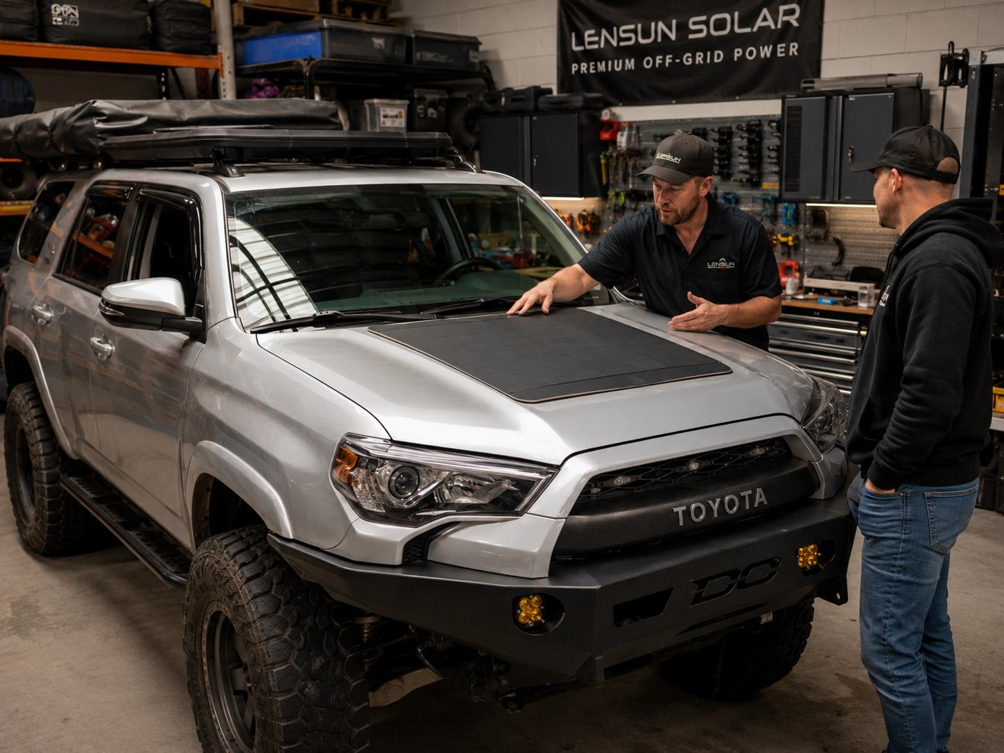 Dealer and shop sales program for hood solar panel upgrades